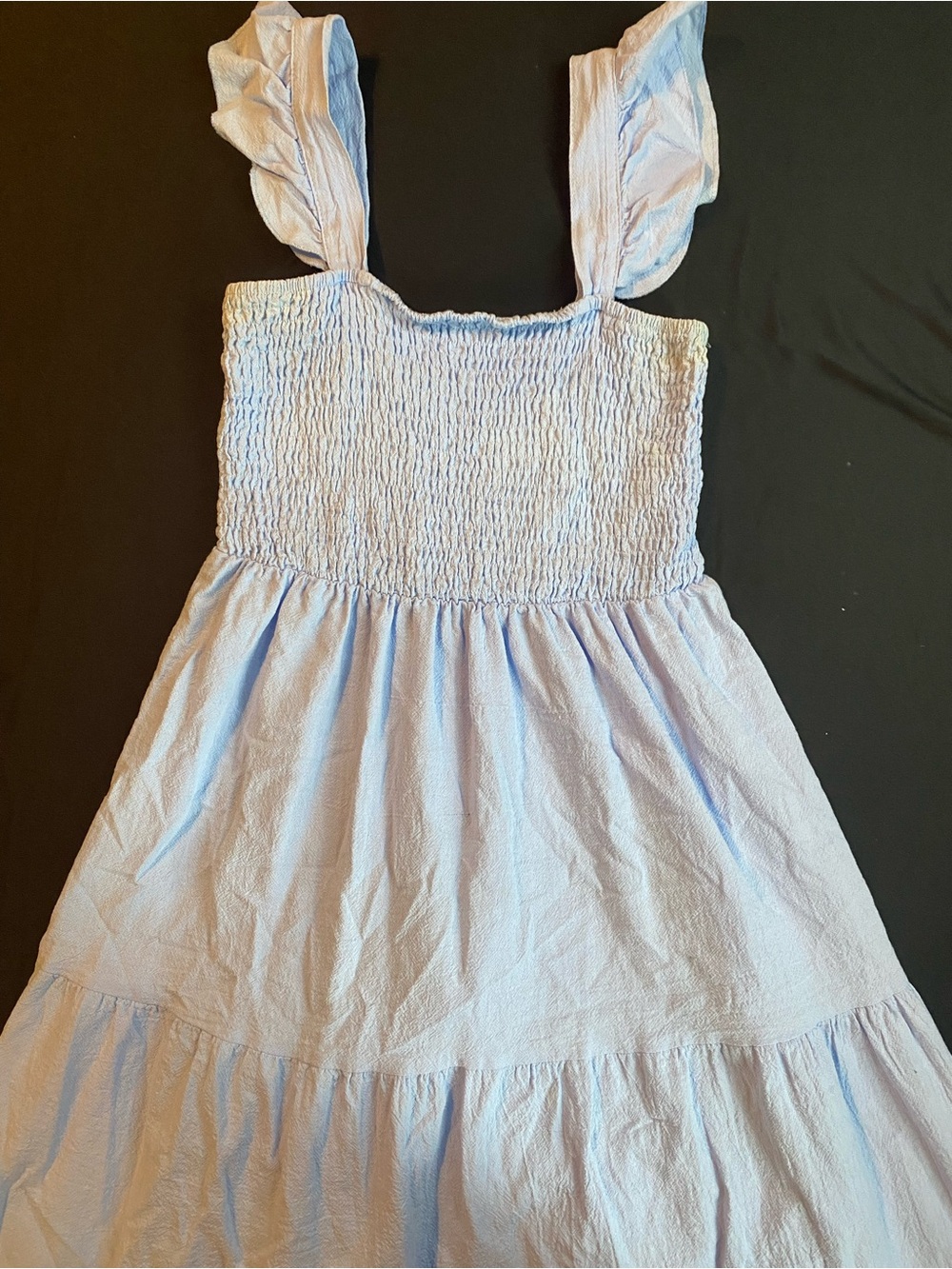 SHEIN Baby Blue Smocked Maxi Dress with Ruffle Straps